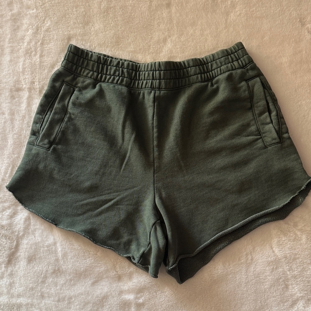 Aerie Green Fleece Athletic Shorts